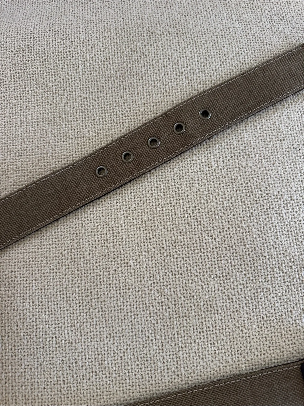 Lucky Brand Brown Canvas Belt with Leather Accents 38.